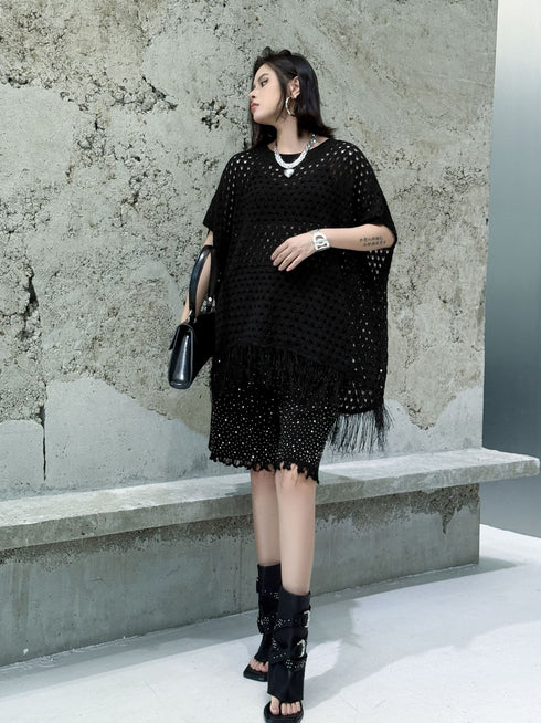 Fringe Knit Oversize Top